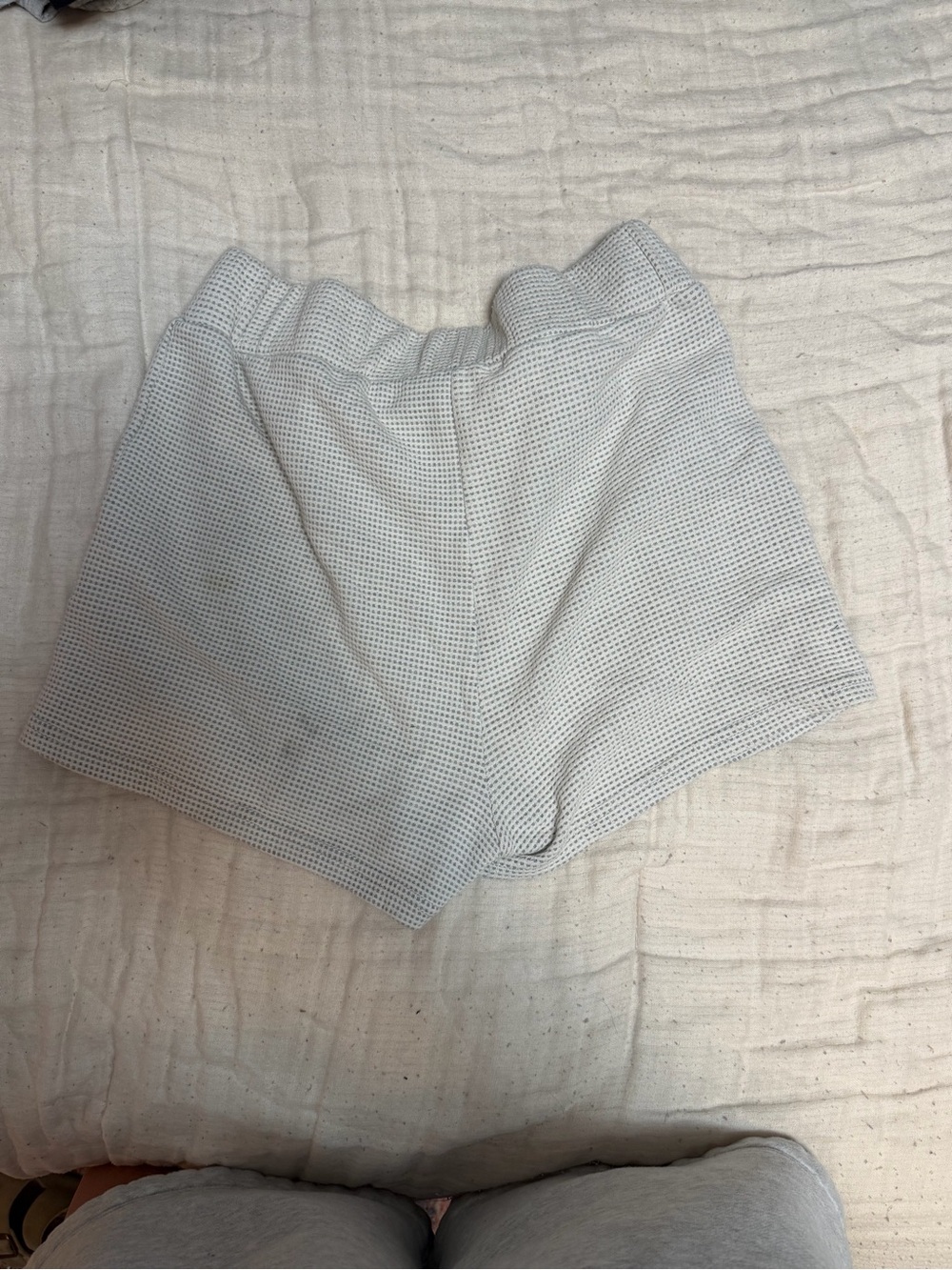 Light Gray Waffle Knit Women's Shorts